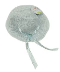 Nové - světlemodrý slamák s mašlí 