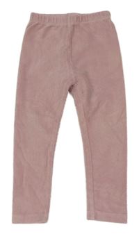 Světlerůžové žebrované sametové legíny Matalan