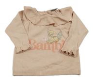 Růžový svetr s Bambim a límečkem Disney