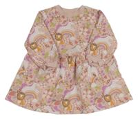 Světlerůžové teplákové šaty se zvířátky Next