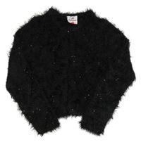 Černé chlupaté svetrové třpytivé bolerko Topolino