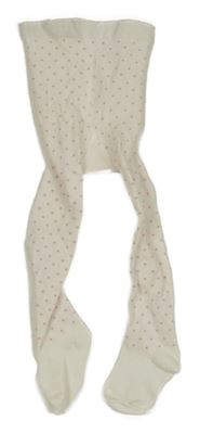 Bílo-růžové puntíkaté punčocháče Tu