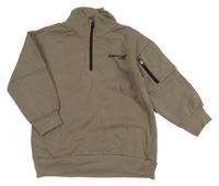 Hnědá mikina s nápisem Next