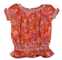 Červeno-barevná květovaná halenka Tik&Tak