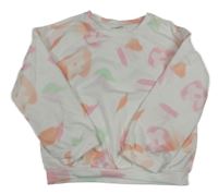 Bílo-barevná vzorovaná mikina S. Oliver