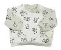Bílá mikina s medvídky H&M