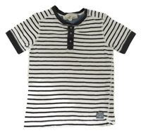 Bílo-tmavošedé pruhované tričko H&M
