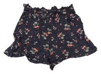 Antracitové lehké kraťasy s plameňáky a páskem Yigga
