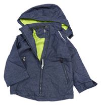 Tmavomodrá šusťáková podzimní bunda s kapucí H&M