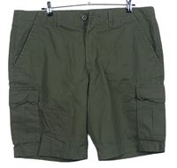 Pánské khaki plátěné cargo kraťasy s kapsami F&F vel. 42