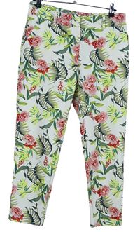 Dámské bílé květované kalhoty Dorothy Perkins 
