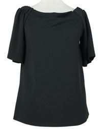 Dámská černá halenka s lodičkovým výstřihem Silk 