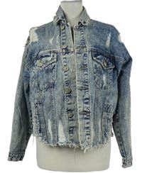 Dámská tmavomodrá plísňová riflová bunda s prošoupáním Denim 