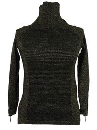 Dámský černo-zlatý třpytivý svetrový rolák Star 