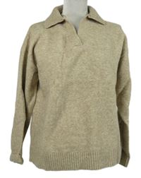 Dámský béžový svetr s límečkem Primark 