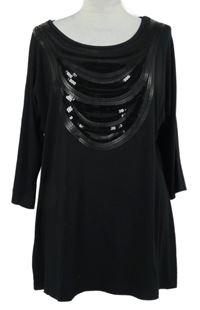 Dámská černá tunika s flitry 