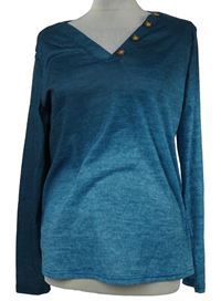 Dámské modro-tmavomodré ombré triko Shein 