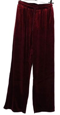 Dámské vínové sametové volné kalhoty Shein 