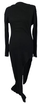 Dámské černé žebrované midi šaty H&M