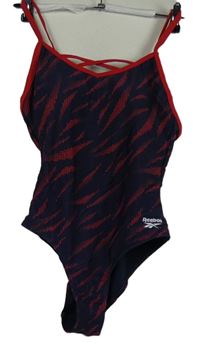 Nové - Dámské tmavomodro-červené vzorované jednodílné plavky Reebok 