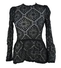 Dámská černá krajková peplum halenka Primark 