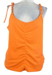 Dámský oranžový žebrovaný řasený top Page one young