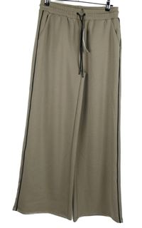 Nové - Dámské béžové teplákové široké tepláky s pruhy F&F