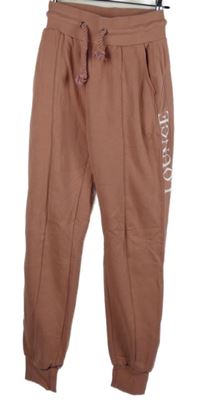 Dámské starorůžové cuff tepláky s nápisem 