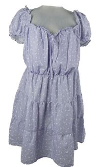 Dámské lila květované šaty 