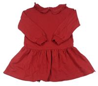 Červené teplákové šaty s límečkem H&M