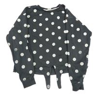 Šedá puntíkatá crop mikina zn. H&M