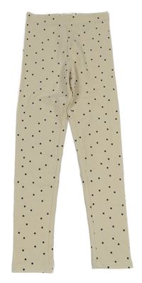 Smetanové puntíkaté legíny H&M