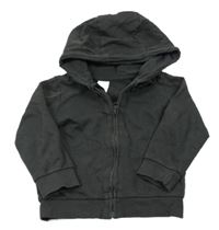 Tmavošedá propínací mikina s kapucí H&M