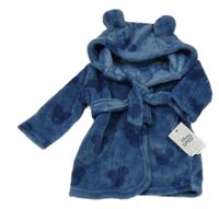 Nové - tmavomodrý chlupatý župan s Mickey Mousem a kapucí Disney