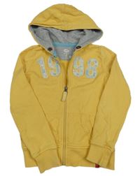 Žlutá propínací mikina s číslem a kapucí Esprit