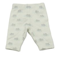 Bílé lehké tepláky s hrochy