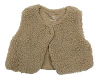 Hnědá huňatá podšitá vesta M&S