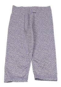 Fialovo-bílé puntíkaté capri legíny Yigga