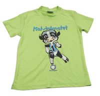 Zelené sportovní tričko s kravičkou 