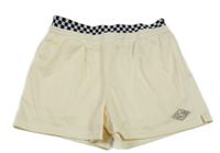 Smetanové perforované sportovní kraťasy