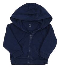 Tmavomodrá propínací mikina s kapucí M&S