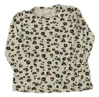 Smetanové triko s leopardím vzorem Zara