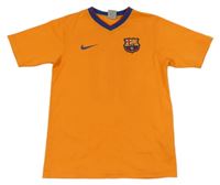 Oranžovo-modrý fotbalový dres FCB Ronaldinho Nike
