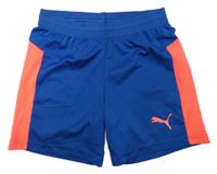 Modro-neonově růžové sportovní kraťasy s logem Puma