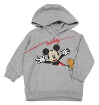 Šedá melírovaná mikina s Mickey a kapucí Disney