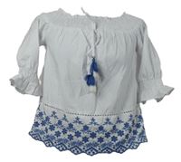 Dámská bílá crop halenka s výšivkou Primark