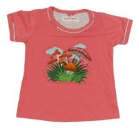 Růžové tričko s houbami Cityzone