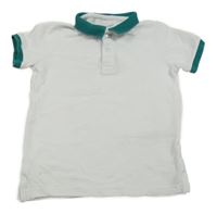 Bílo-zelené žebrované polo tričko Primark