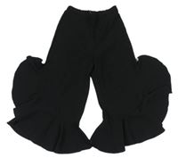 Černé culottes kalhoty s volány River Island