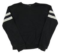 Černá mikina s pruhy na rukávech Select